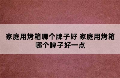 家庭用烤箱哪个牌子好 家庭用烤箱哪个牌子好一点